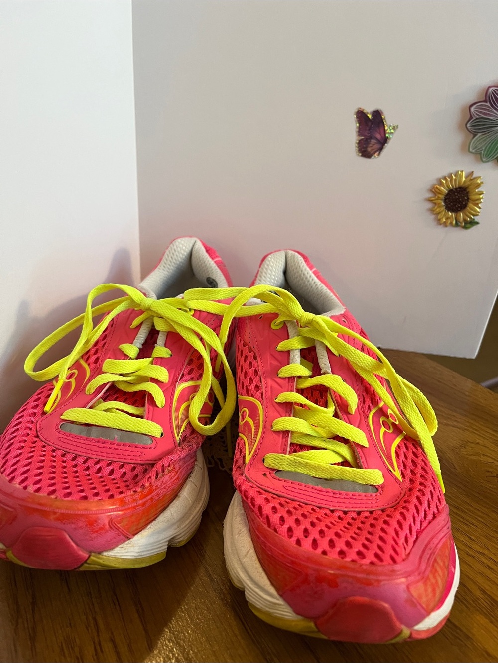 Saucony Hot Pink and Neon Yellow Women's Running Shoes